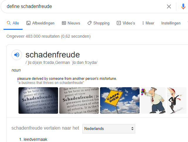 Definitie van een woord in Google